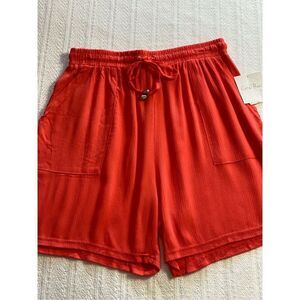 CORAL BAY Women’s Large Tangerine Twill Drawstring Shorts